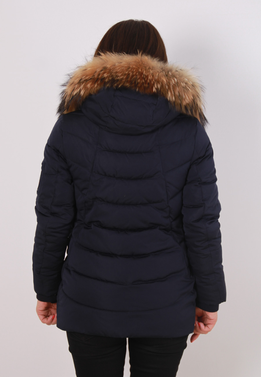 Женская зимняя куртка с мехом енота (FineBabyCat)