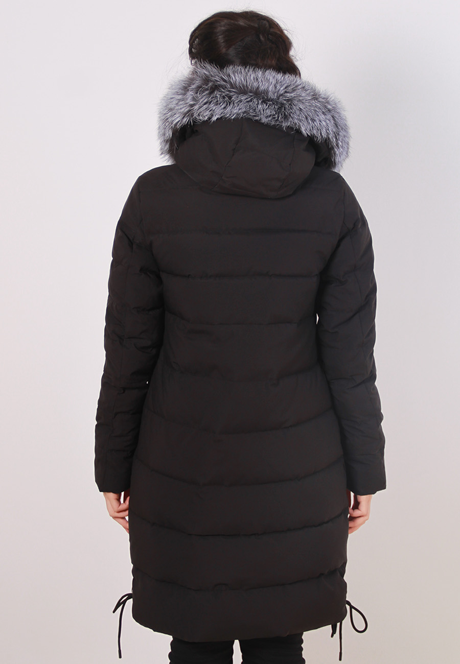 Зимняя женская куртка с мехом чернобурки (FineBabyCat)