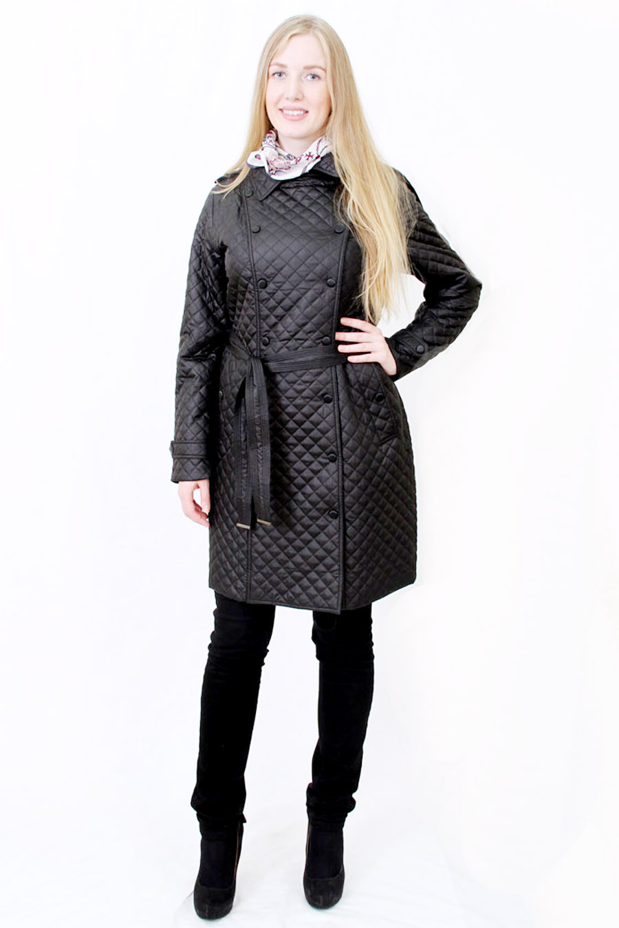 Пальто женское с платком больших размеров  (Plist)