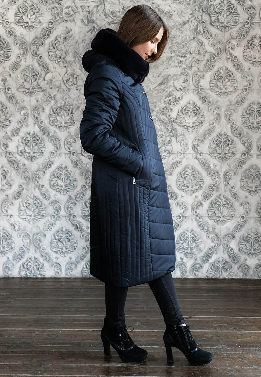 Зимние женское пальто с мехом (Snow Elbrus)