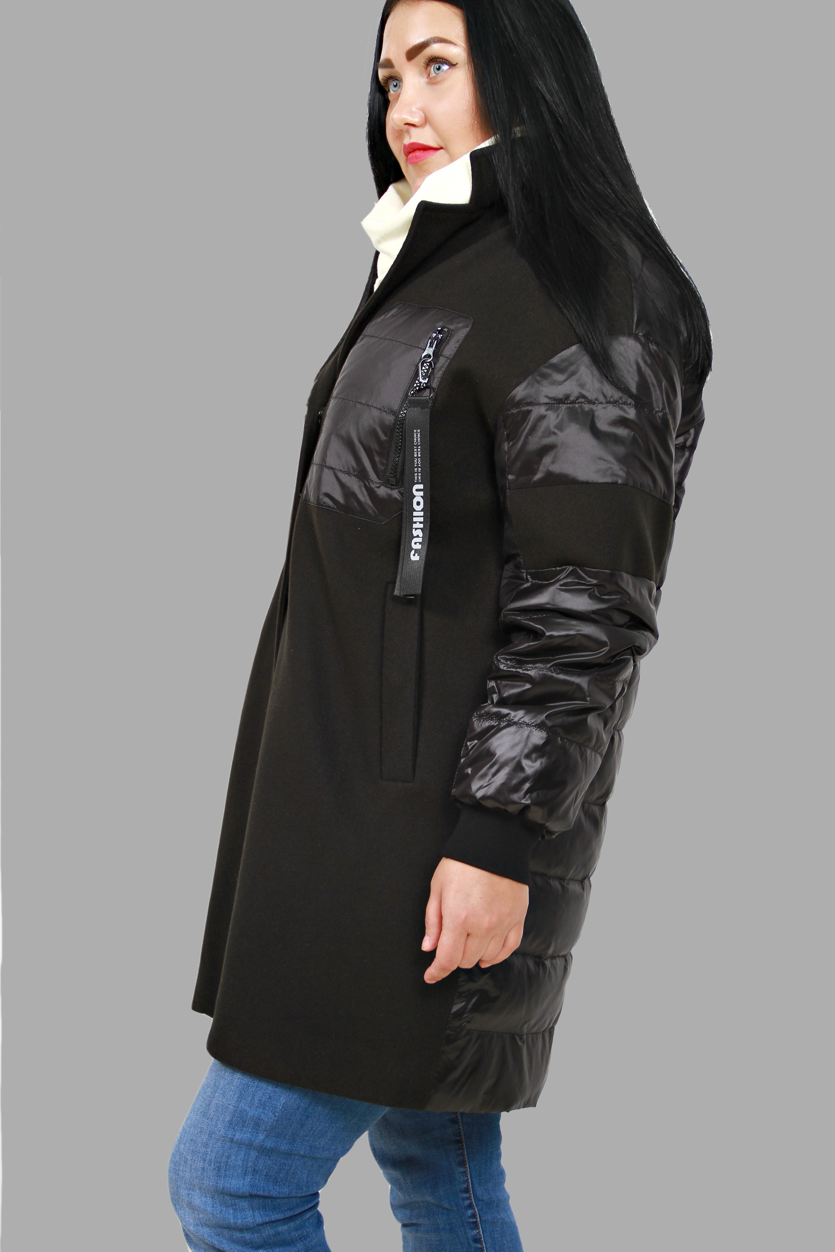 Женское комбинированное пальто (CLASNA)