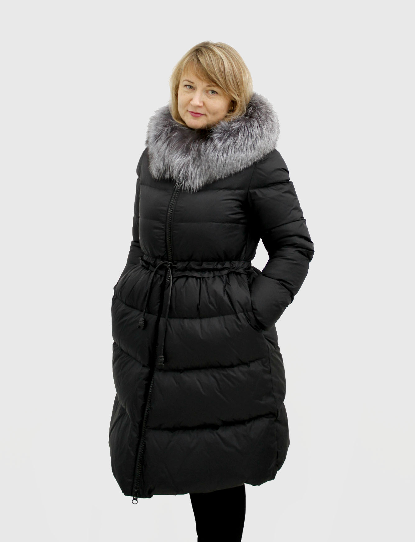 Зимняя женская куртка с мехом Чернобурки (CLASNA)