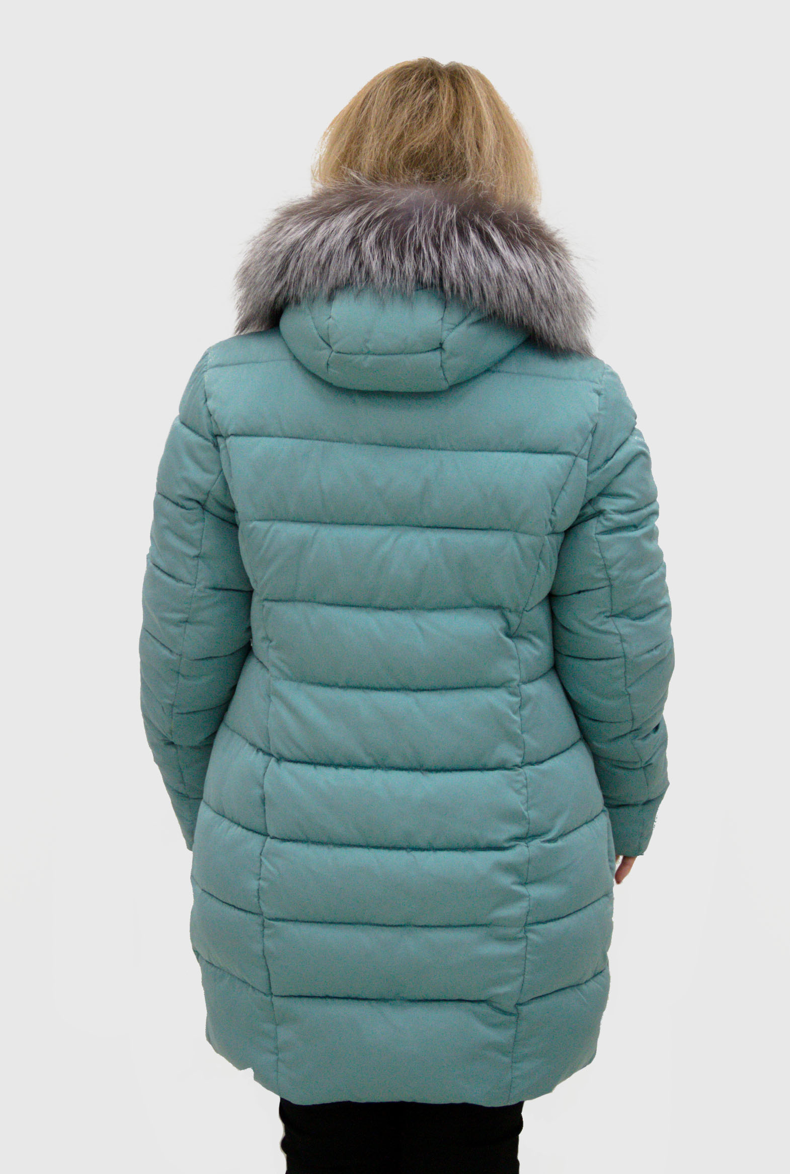 Зимняя женская куртка с мехом чернобурки (OLANMEAR)