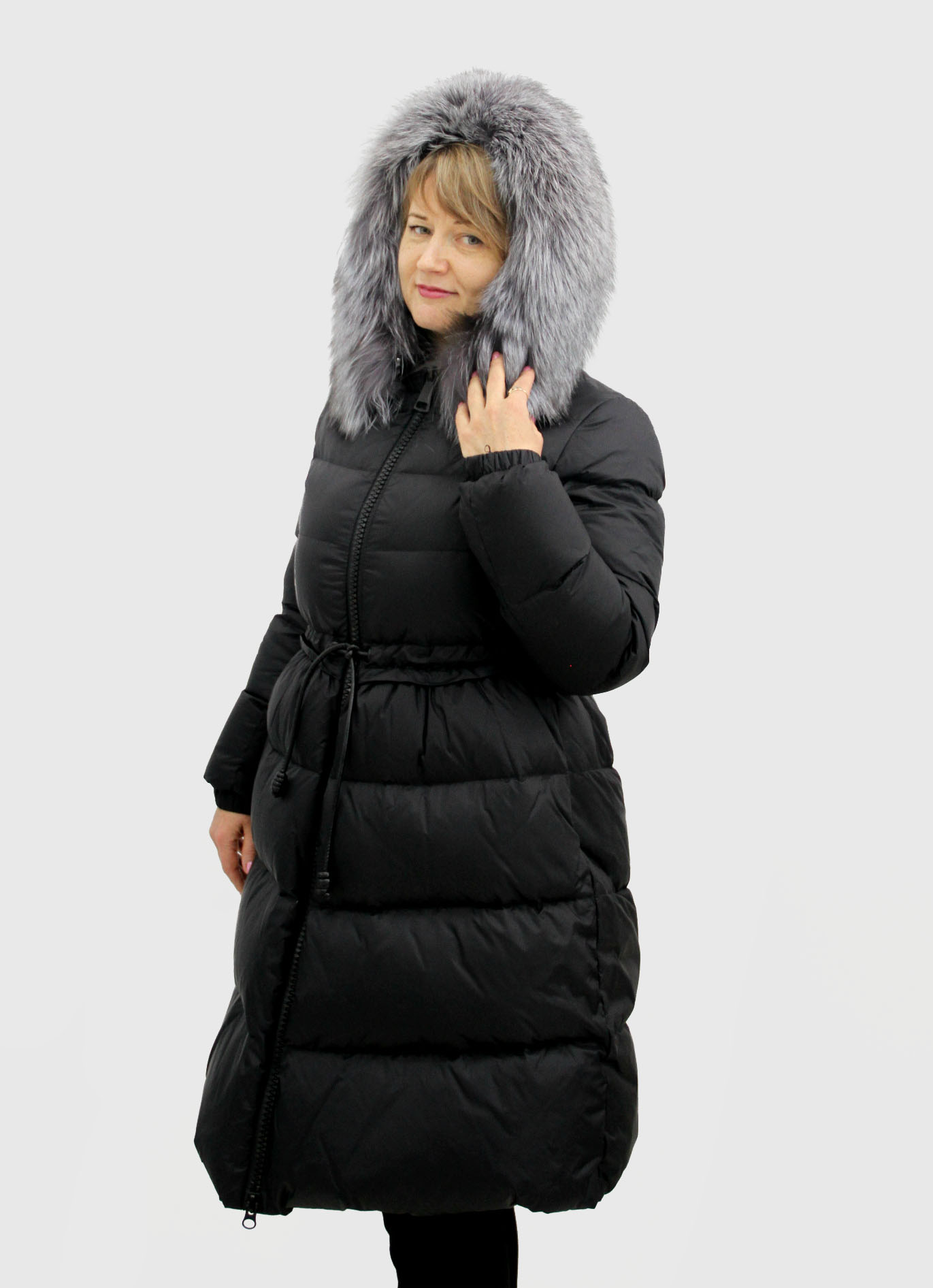 Зимняя женская куртка с мехом Чернобурки (CLASNA)
